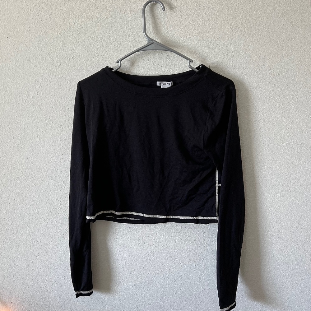 Athletic Stitched Crop Shirt